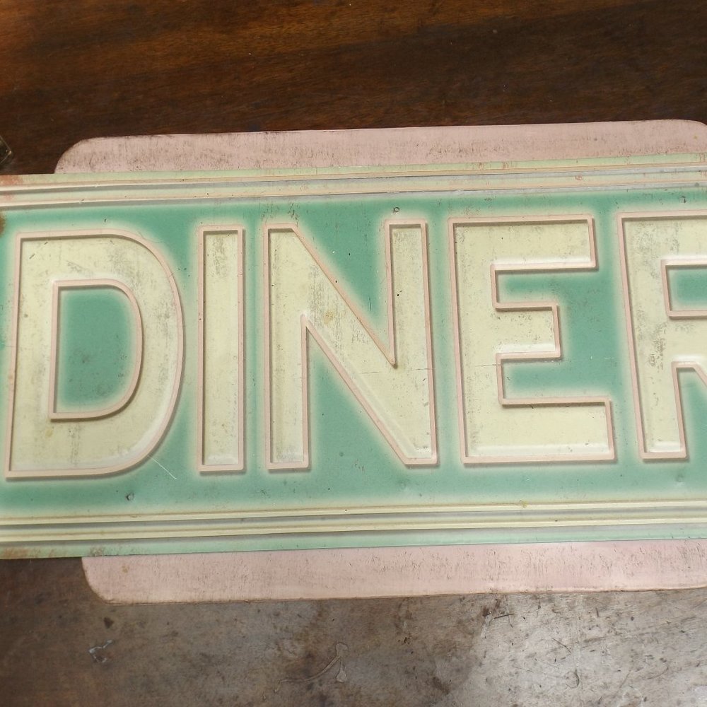 NWOT Diner metal sign in Pink and teal Hobby Lobby